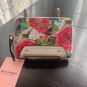 Juicy Couture White Multi Rose Wallet--New with Tags